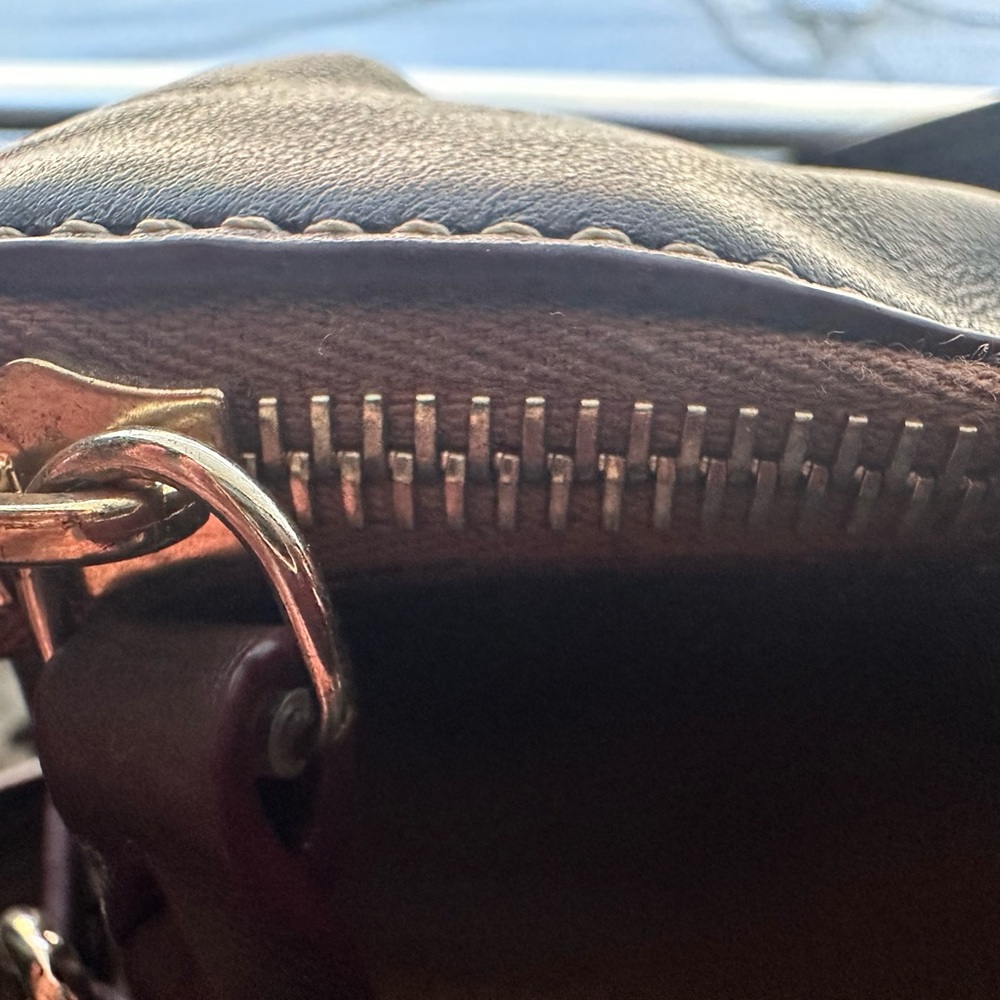 Dooney & Bourke Dark Brown Leather Shoulder Bag - Picture 6 of 8